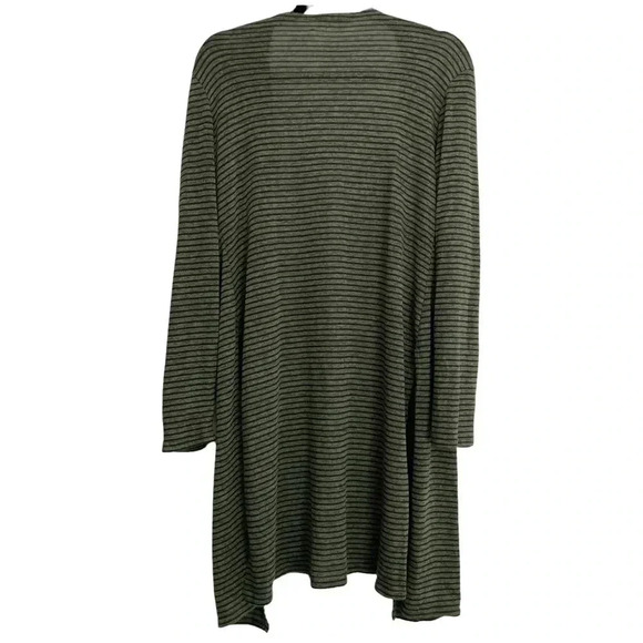 Green Black Stripe Cardigan Long Sleeve - Picture 2 of 3